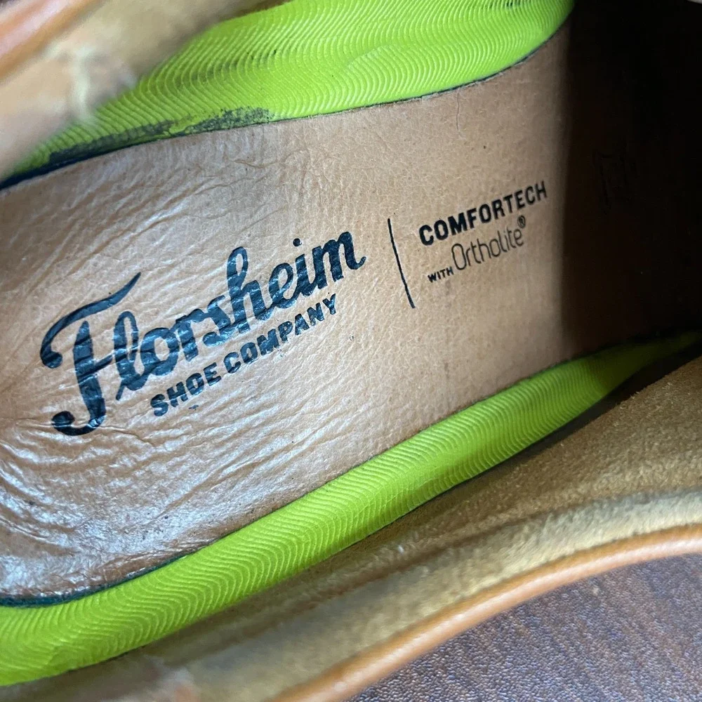 Florsheim Medfield 11578 Mens 8.5 3E Dress Shoes Cognac Leather Cap Toe Oxford